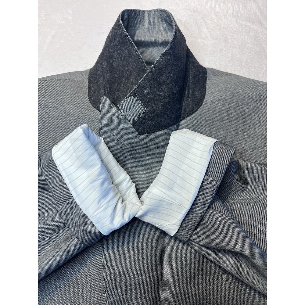 Bonobos Marzotto Italian Wool 38R 29x34 Gray Double Breasted Statement Suit - Picture 15 of 16